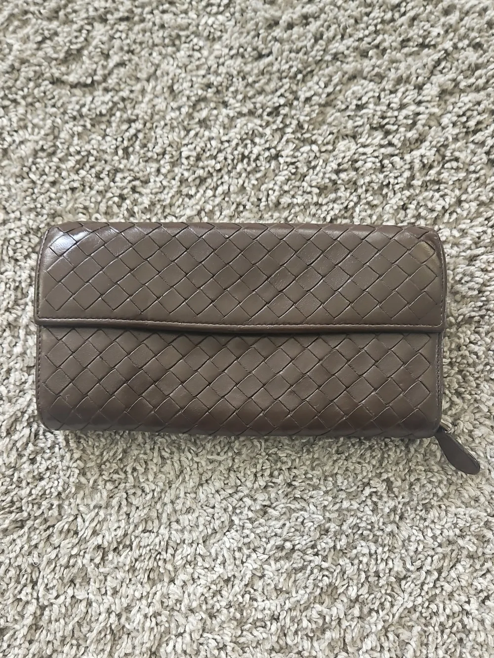 Bottega Veneta Intricatto Brown Leather Wallet -